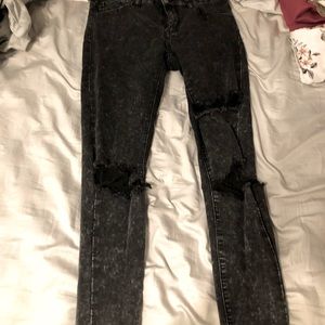 Washed black jeans